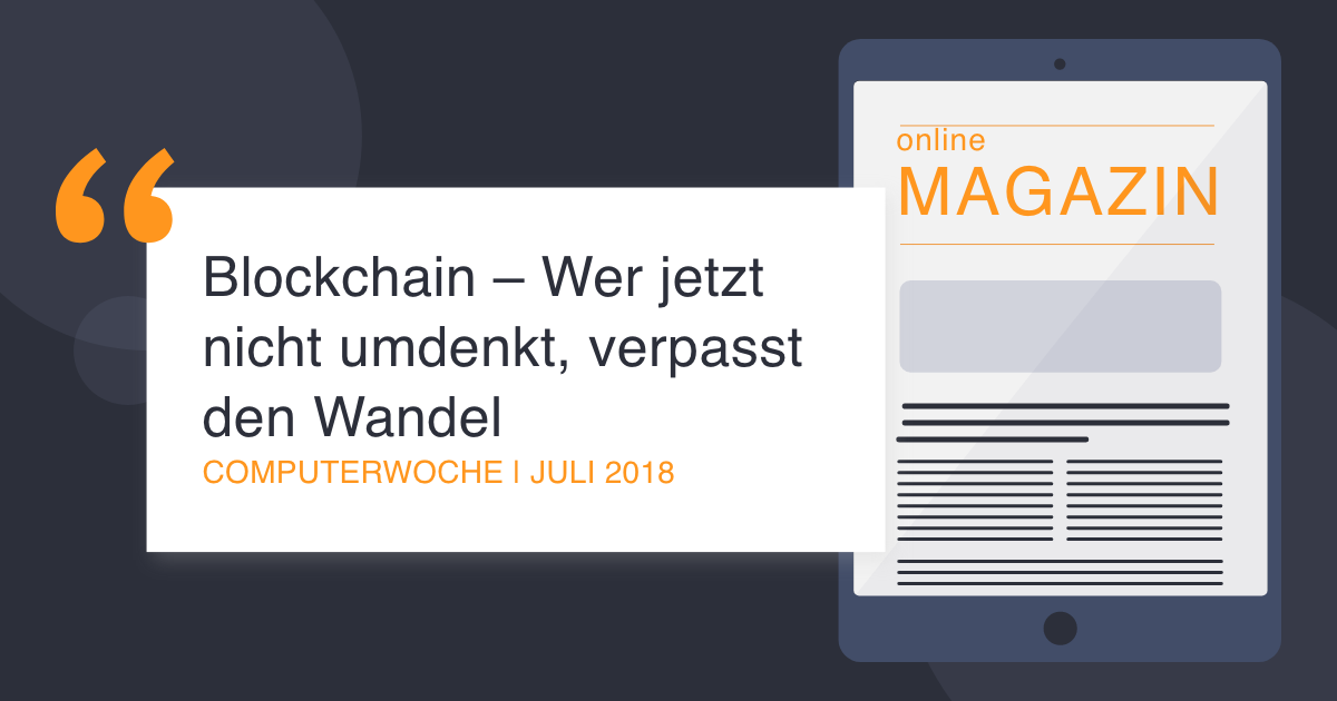 COCUS in COmputer Week July 2018 Change Blockchain